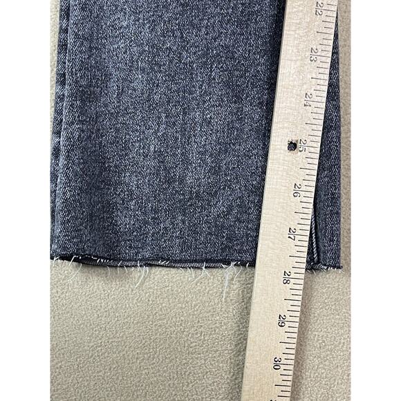 Mother Jeans Womens 24 Black The Runaway Flared Raw Hem Leg Stretch Slim Fit - Picture 8 of 14